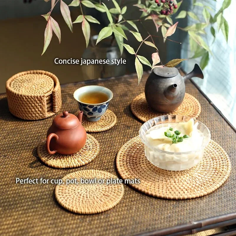 Rattan Glasuntersetzer