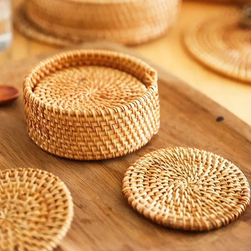 Rattan Glasuntersetzer
