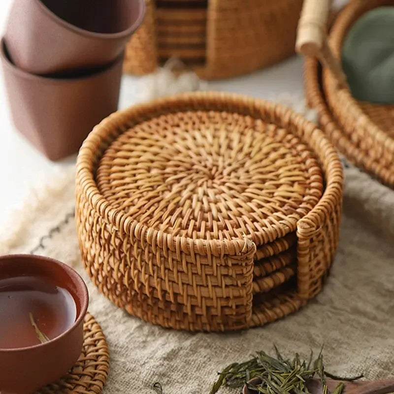 Rattan Glasuntersetzer