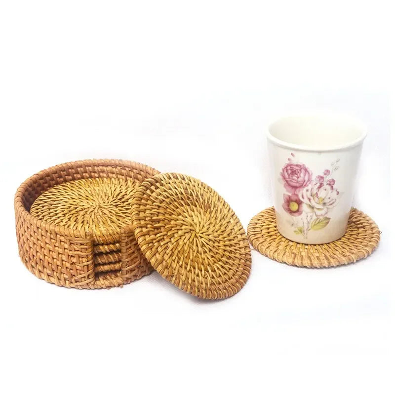 Rattan Glasuntersetzer