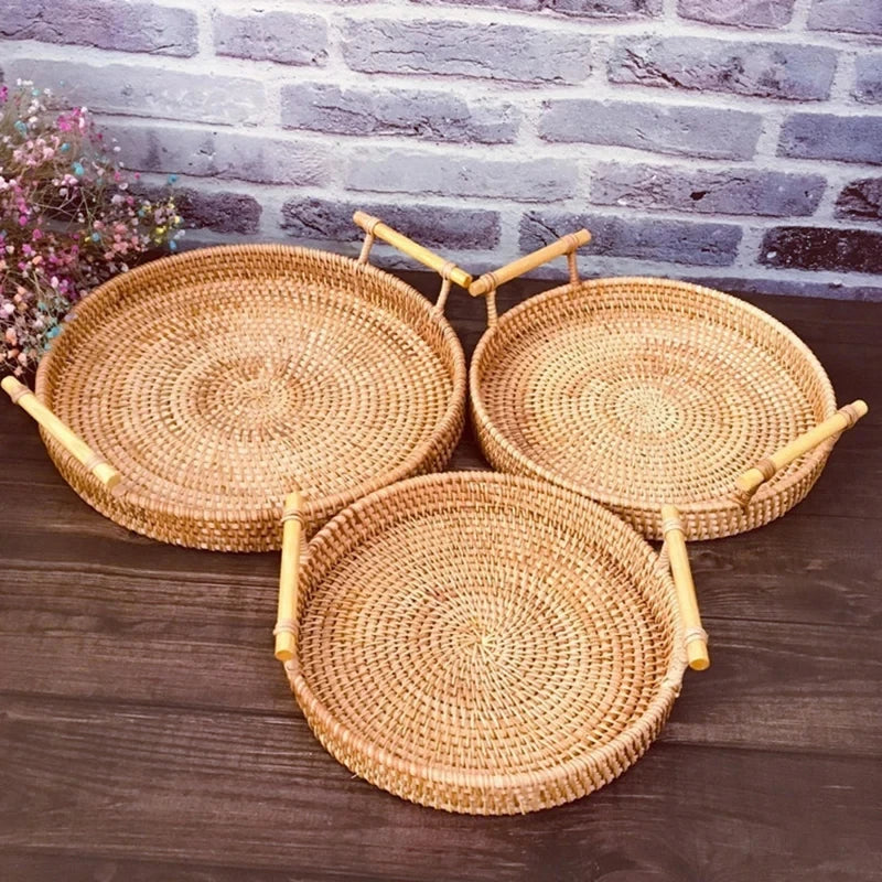 1 Stück Handgefertigter Rattan-Korb