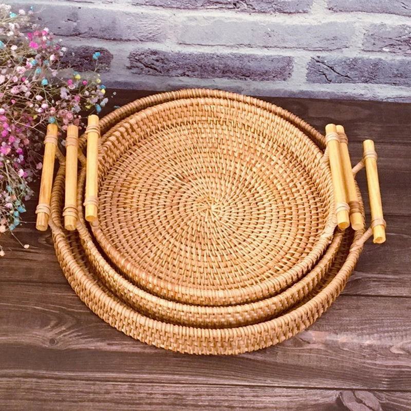 1 Stück Handgefertigter Rattan-Korb