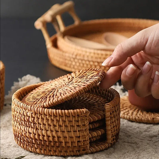 Rattan Glasuntersetzer
