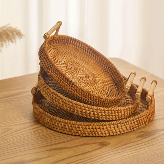 1 Stück Handgefertigter Rattan-Korb